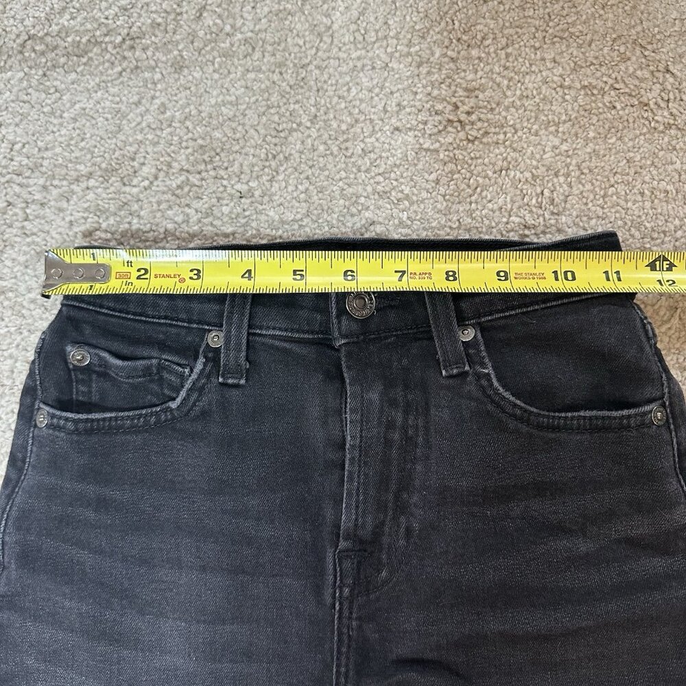 7 For All Mankind Shorts Women’s 23 Black Gray Cutoff Jean Shorts Raw Hem - Picture 5 of 11
